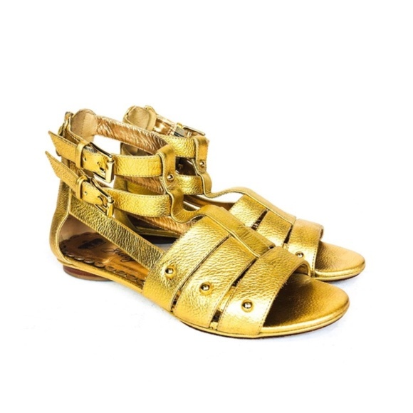Juicy Couture Shoes | Juicy Couture Gold Open Toe Gladiator Sandal 6 | Poshmark